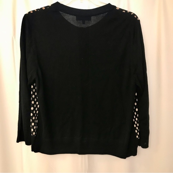 St John knit cardigan & shell twinset L XL black white polka dots - Picture 3 of 10